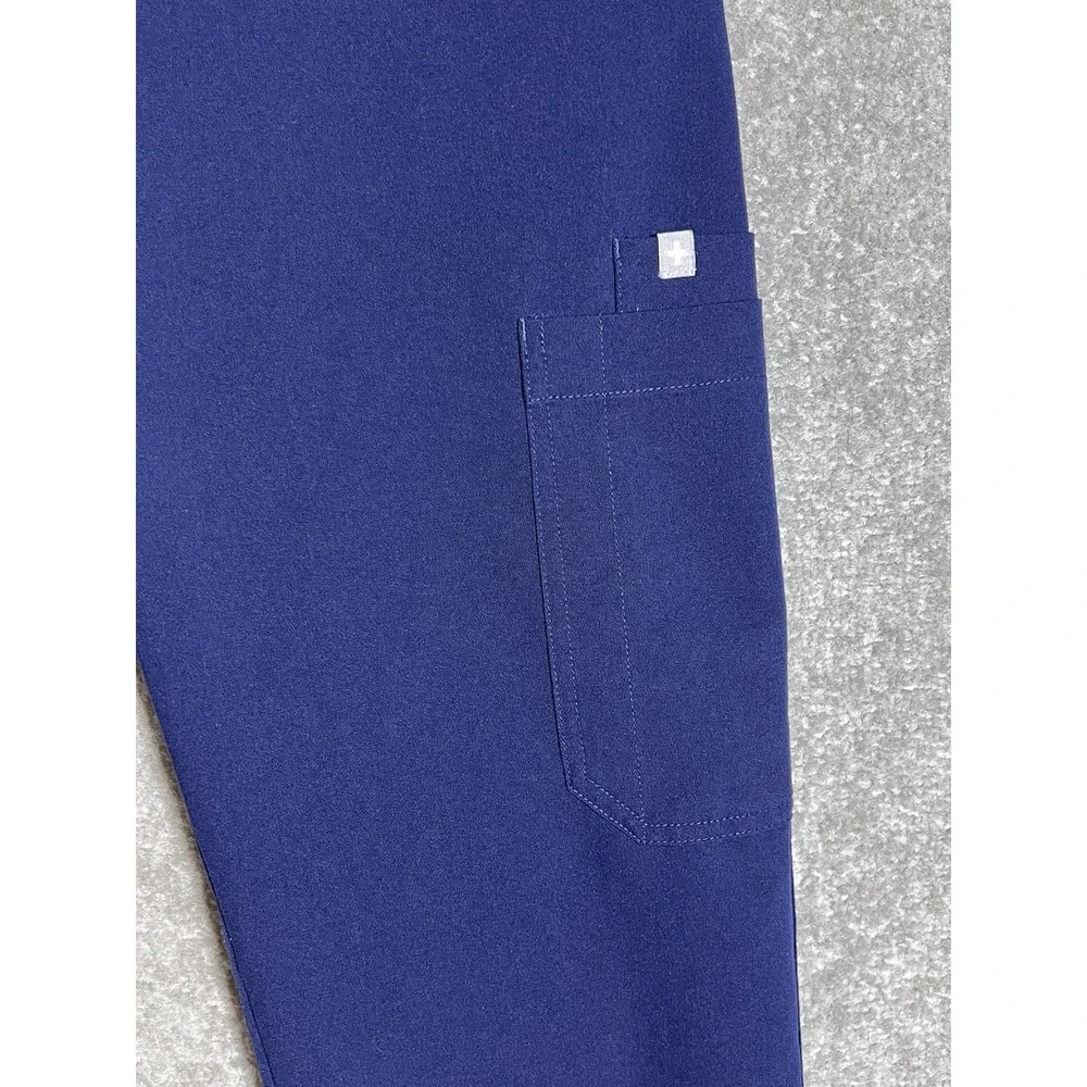 Figs Technical Yola High Rise Slim Scrub Pants Womens Sz Small Tall Blue Pockets